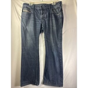 Diesel Industry Jeans Mens 34X26 Blue Bootcut Zatiny Button Fly Denim